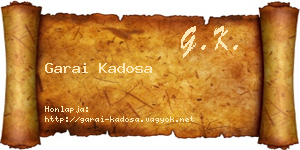 Garai Kadosa névjegykártya